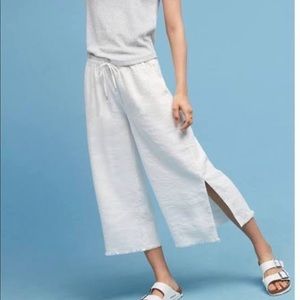 Anthropologie Hei Hei White Wide Leg Cropped Pants